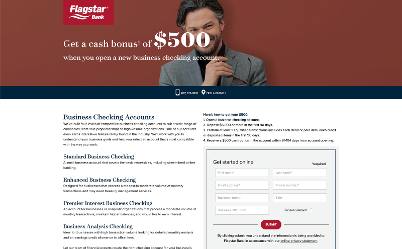 $500 business checking offer