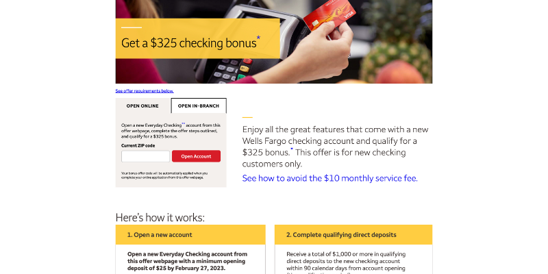 Wells Fargo 325 Checking Bonus Profitable Content 6523