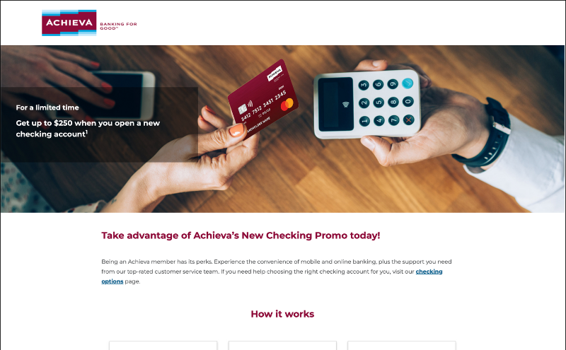 Achieva Credit Union 250 Checking Bonus Profitable Content